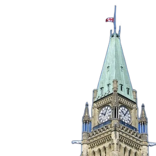 building, clock, tower, red transparent PNG cut-out