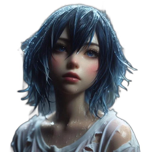 face, robot, creature, photorealistic transparent PNG cut-out