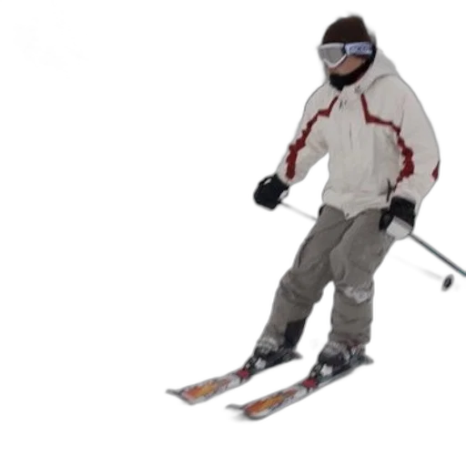 staff, skier, white, jacket transparent PNG cut-out