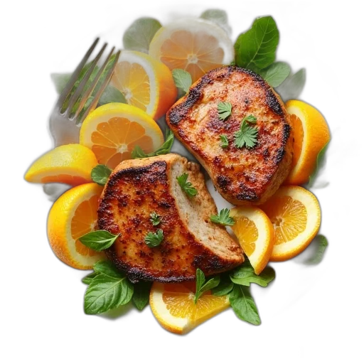 food, photorealistic, 3d render, two transparent PNG cut-out