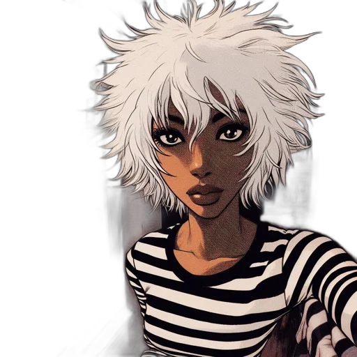 face, hair, comic book art, anime transparent PNG cut-out