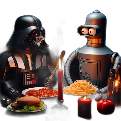 food, robot, concept art, 3d render transparent PNG cut-out