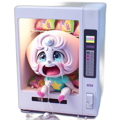 robot, creature, face, vaporwave transparent PNG cut-out