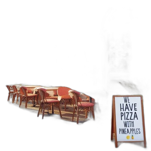 furniture, food, 3d render, bustling transparent PNG cut-out