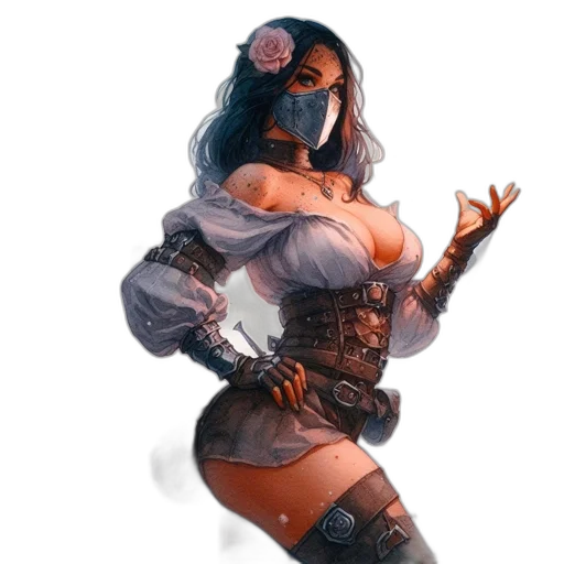 mask, weapon, dress, staff transparent PNG cut-out