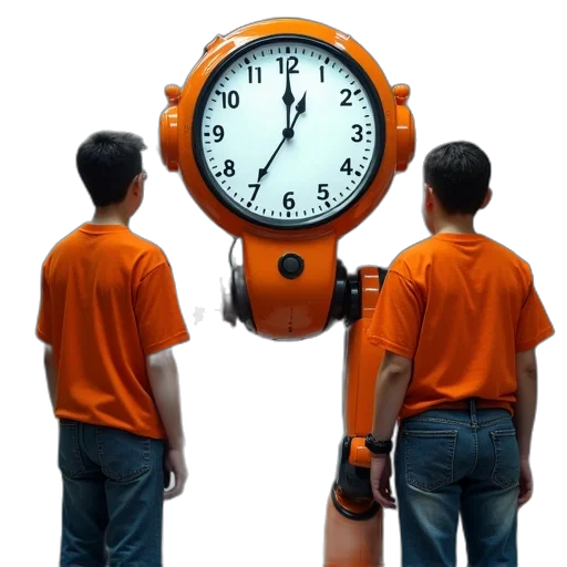 robot, staff, 3d render, students transparent PNG cut-out