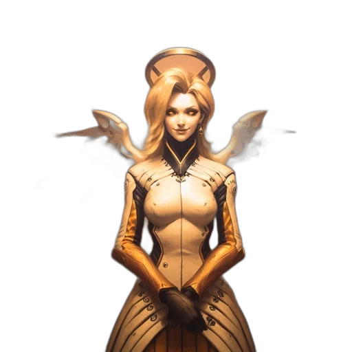 dress, robot, staff, concept art transparent PNG cut-out
