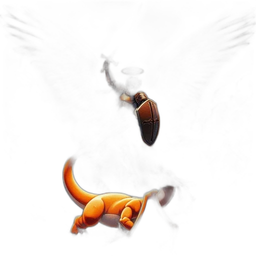 dragon, animal, staff, creature transparent PNG cut-out