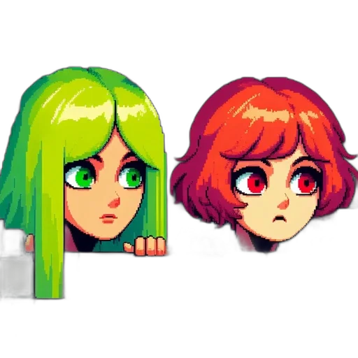 pixel art, anime, concept art, 3d render transparent PNG cut-out