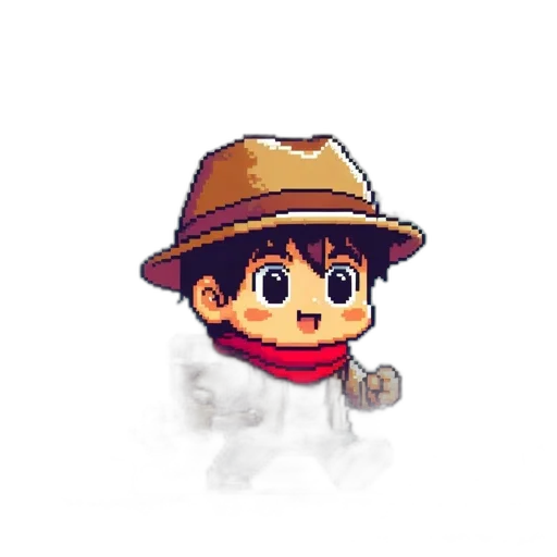 hat, staff, creature, robot transparent PNG cut-out
