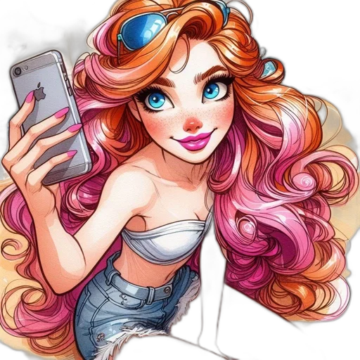 dress, cartoon, comic book art, fantasy art transparent PNG cut-out