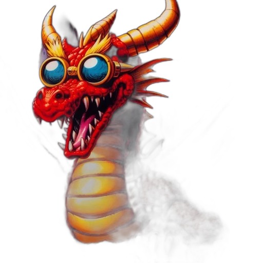 dragon, creature, staff, mask transparent PNG cut-out