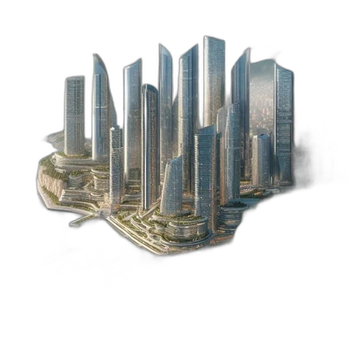 building, jewelry, crown, 3d render transparent PNG cut-out