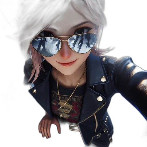 jacket, face, jewelry, concept art transparent PNG cut-out