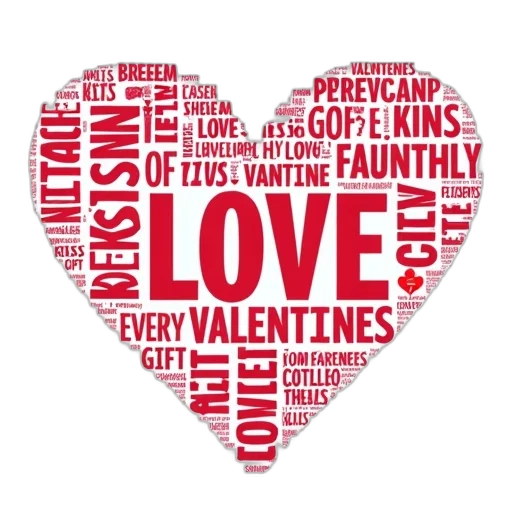 heart-shaped, word, cloud, various transparent PNG cut-out