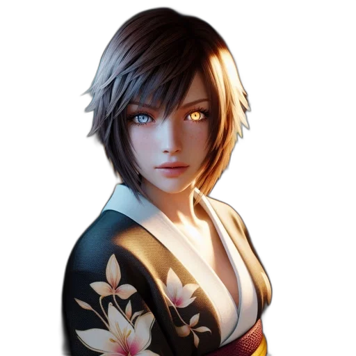 face, flower, dress, staff transparent PNG cut-out