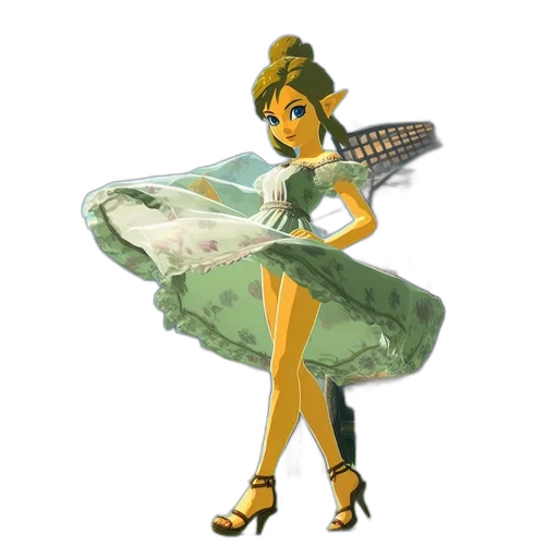 dress, staff, concept art, 3d render transparent PNG cut-out