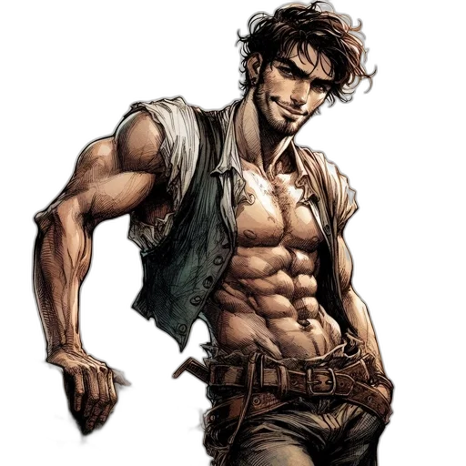 comic book art, concept art, fantasy art, photorealistic transparent PNG cut-out