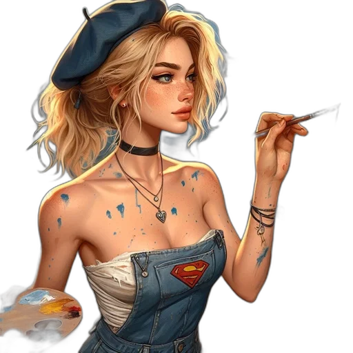 dress, jewelry, fantasy art, comic book art transparent PNG cut-out