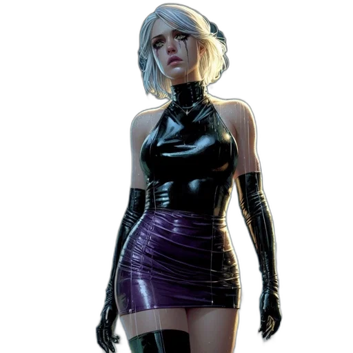 dress, jacket, cyberpunk, concept art transparent PNG cut-out