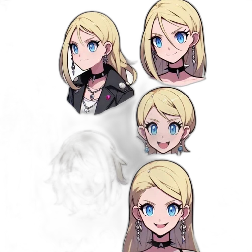 face, concept art, anime, pixel art transparent PNG cut-out