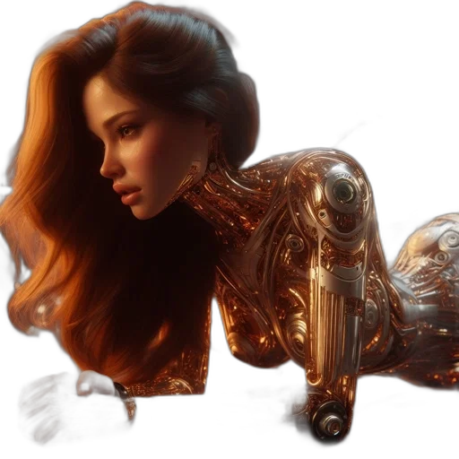 hair, robot, dress, creature transparent PNG cut-out