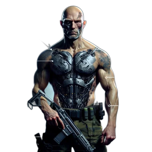 weapon, concept art, comic book art, cyberpunk transparent PNG cut-out