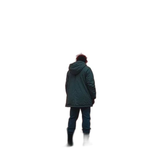 jacket, umbrella, staff, robot transparent PNG cut-out