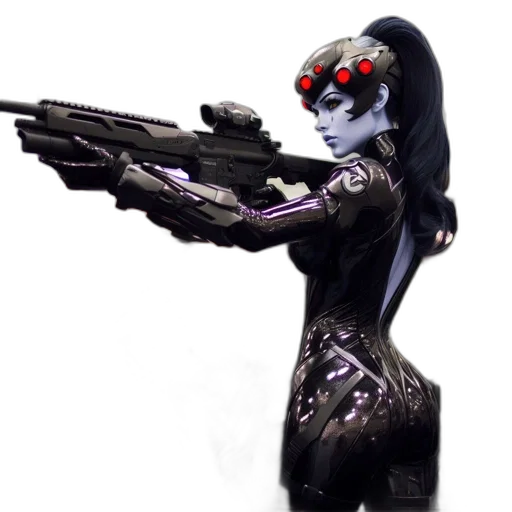 robot, weapon, concept art, cyberpunk transparent PNG cut-out