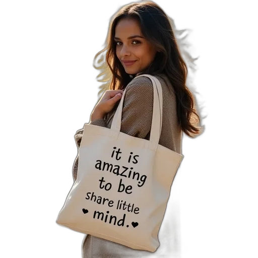 cartoon, woman, carrying, tote transparent PNG cut-out