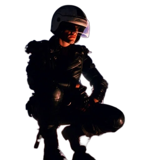 robot, weapon, staff, jacket transparent PNG cut-out
