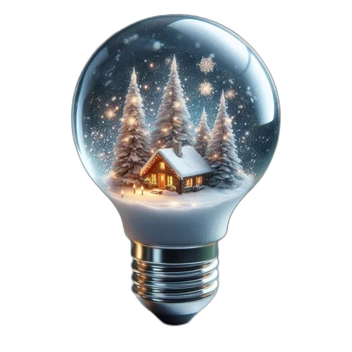 photorealistic, 3d render, illuminated, snow transparent PNG cut-out