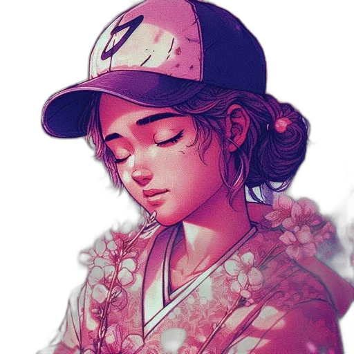 hat, face, jacket, watercolor transparent PNG cut-out