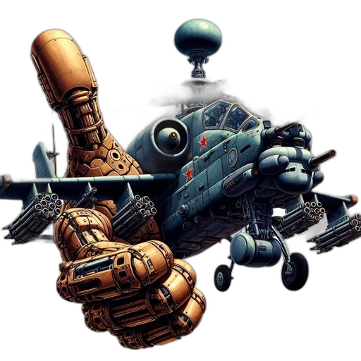 weapon, robot, concept art, 3d render transparent PNG cut-out