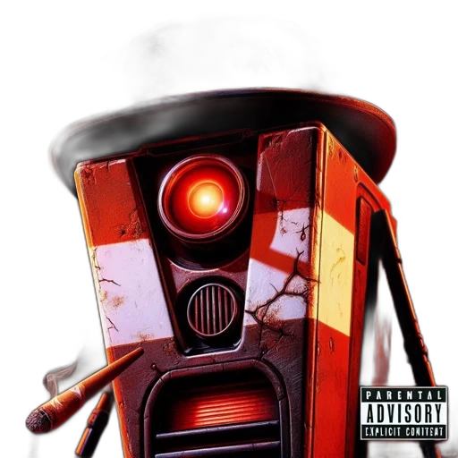 robot, cyberpunk, concept art, antiquated transparent PNG cut-out
