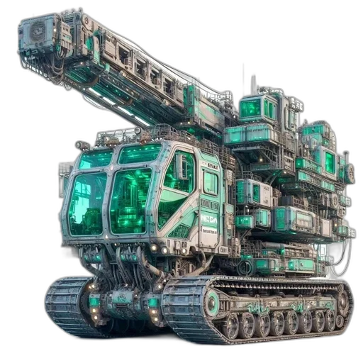 robot, weapon, cyberpunk, concept art transparent PNG cut-out