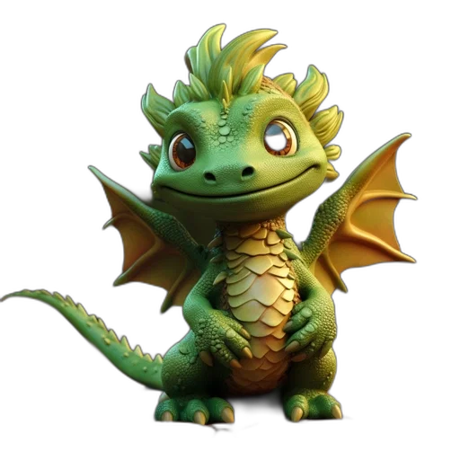 dragon, creature, animal, staff transparent PNG cut-out