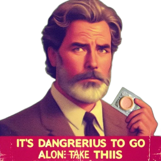 vaporwave, fire, older, gentleman transparent PNG cut-out
