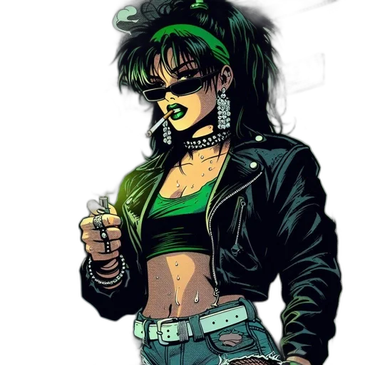 jacket, comic book art, cyberpunk, concept art transparent PNG cut-out