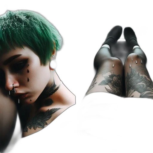 creature, mask, shoes, photorealistic transparent PNG cut-out