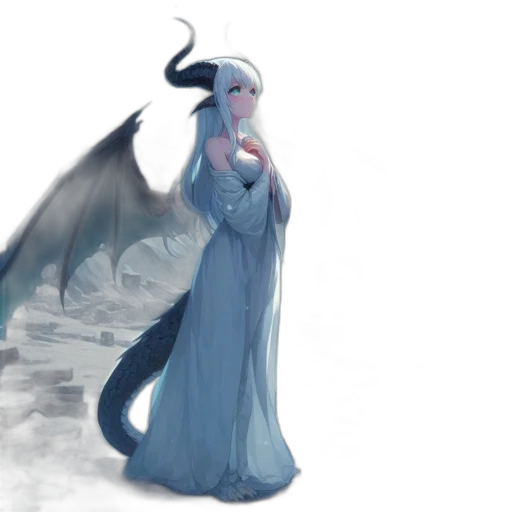 dragon, dress, creature, fantasy art transparent PNG cut-out