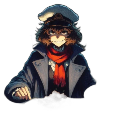 hat, jacket, staff, mask transparent PNG cut-out