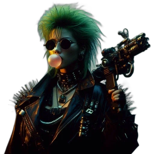 weapon, jacket, cyberpunk, concept art transparent PNG cut-out