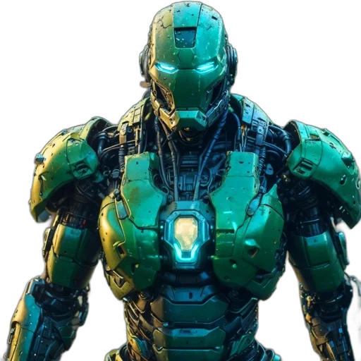 robot, weapon, 3d render, concept art transparent PNG cut-out
