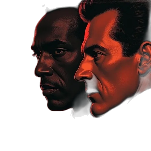 face, comic book art, concept art, watercolor transparent PNG cut-out
