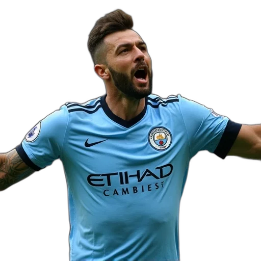 man, wearing, manchester, city transparent PNG cut-out