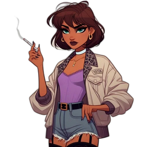 jacket, staff, jewelry, weapon transparent PNG cut-out