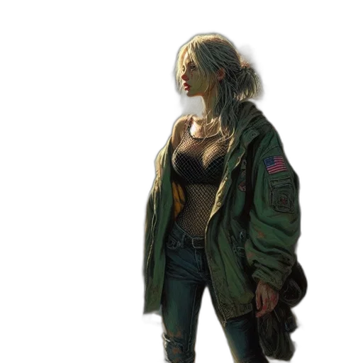 jacket, weapon, cyberpunk, concept art transparent PNG cut-out