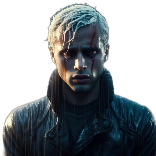 jacket, face, creature, cyberpunk transparent PNG cut-out
