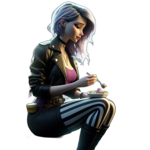 jacket, concept art, comic book art, cyberpunk transparent PNG cut-out